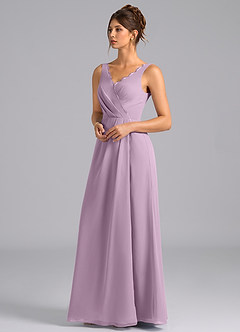 Azazie Bernice Bridesmaid Dresses Wisteria A-Line Pleated Chiffon Dress image5