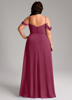 Azazie Marley Bridesmaid Dresses Mulberry A-Line Off the Shoulder Chiffon Convertible Dress image12
