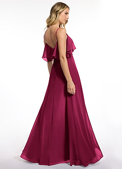 Azazie Jean Bridesmaid Dresses Burgundy A-Line Chiffon Convertible Dress image2