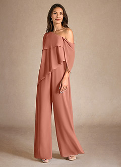 Azazie Halima Mother of the Bride Dresses MAI TAI Jumpsuit/Pantsuit Side Slit Chiffon Dress image2