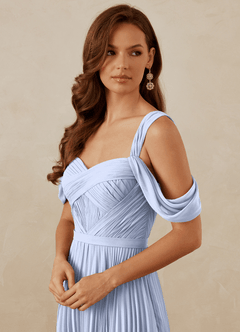 Christian Siriano Bridal for Azazie 1013 Bridesmaid Dresses Ice A-Line Off the Shoulder Chiffon Dress image2