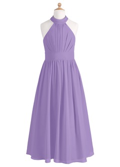 Azazie Iman Junior Tahiti A-Line Pleated Chiffon Dress image6