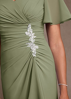 Azazie Suffolk Mother of the Bride Dresses Pistachio A-Line Pleated Chiffon Dress image5