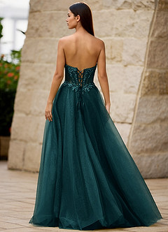 Brilliance Donkergroen Glitter galajurk image2