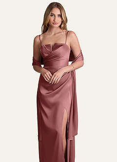 front Azazie Chal De Satén Elástico A Juego