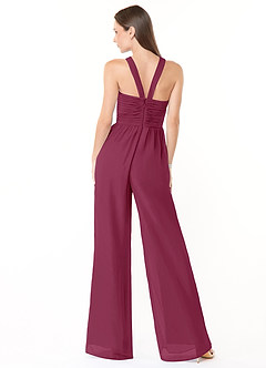 Azazie Berdie Abiti da Damigella Tuta in Chiffon con Scollo Halter Gelso image2
