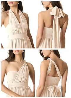 Azazie Olani Bridesmaid Dresses White Alabaster A-Line Off the Shoulder Chiffon Convertible Dress image2
