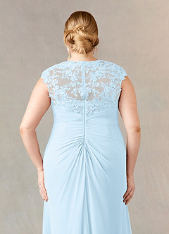 Azazie Birdie Mother of the Bride Dresses Sky Blue A-Line Queen Anne Sequins Chiffon Dress image12