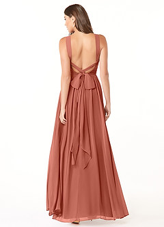 Azazie Dionne Bridesmaid Dresses Clay A-Line Corset Chiffon Dress image2