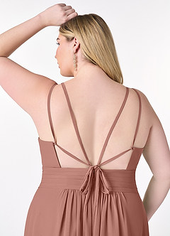 Azazie Farren Final Sale Cedar Rose A-Line Pleated Chiffon Convertible Dress image16