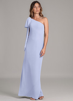Azazie Capri Bridesmaid Dresses Lavender A-Line One Shoulder Chiffon Dress image5