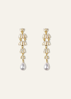 front Zirconia Tassel Drop Earrings