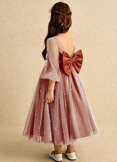 Azazie Trudy Flower Girl Dresses Paprika Ball-Gown Sweetheart Neckline Tulle Dress image7