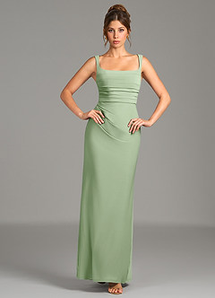 Azazie Agustina Bridesmaid Dresses Dusty Sage Mermaid Corset Premium Stretch Jersey Dress image4