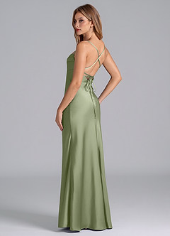 Azazie Seema Bridesmaid Dresses Pistachio Mermaid Corset Stretch Satin Dress image6