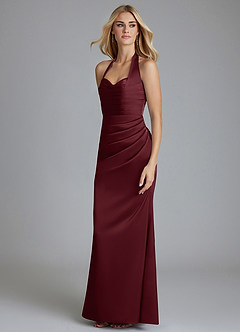 Azazie Minnow Vente finale Robe Sirène en Satin extensible Encolure en Forme de Cœur Black image5