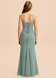 Azazie Sorrel Junior Silver Sage Mermaid Pleated Chiffon Dress image7