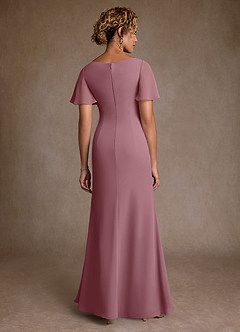 Azazie Suffolk Mother of the Bride Dresses Vintage Mauve A-Line Pleated Chiffon Dress image3
