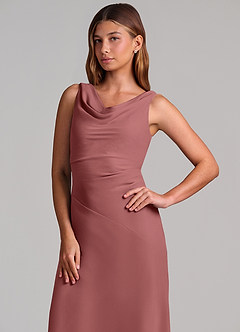 Azazie Nerine Brudtärnklänningar Klä av A-Linje i Chiffong Plisserad Ametist image6