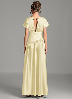 Azazie Alysse Robes à essayer chez vous Robe Trapèze en Satin extensible Sorbet Citron image2