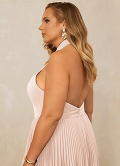 Christian Siriano Bridal for Azazie 1007 Bridesmaid Dresses Blushing Pink A-Line Pleated Stretch Satin Dress image9