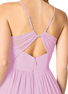Azazie Cora Bridesmaid Dresses Candy Pink A-Line Pleated Chiffon Dress image3