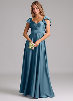 Azazie Leilani Bridesmaid Dresses Bermuda A-Line Ruched Stretch Satin Dress image7