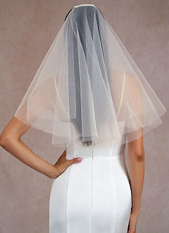 front Hezal Elbow Length Veil With Blusher