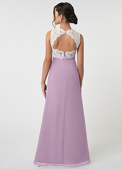 Azazie Rana Junior A-Linie Spitze Chiffon Kleid Blauregen image2