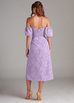 Azazie Evalina Bridesmaid Dresses Lilac Sheath Floral Burnout Dress image6