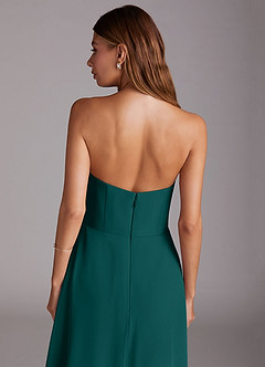 Azazie Wren Bridesmaid Dresses Peacock A-Line Side Slit Chiffon Convertible Dress image7