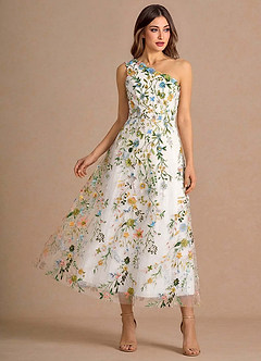 Maribela Alb Rochie midi image4