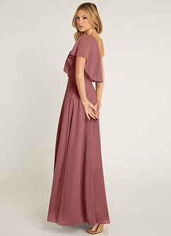 Azazie Lizzy Jurken voor bruidsmeisjes Jurk van Chiffon met A-Lijn One-Shoulder Amethist image6