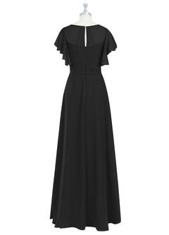 Azazie Lily At-home Try On Dresses Empire Pleated Chiffon Floor-Length Dress image8
