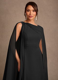 Azazie Liddie Mother of the Bride Dresses Black A-Line Pleated Chiffon Dress image6