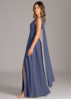 Azazie Tella Bridesmaid Dresses Stormy A-Line One Shoulder Chiffon Dress image4