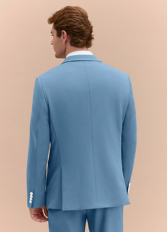 front James Steel Blue Structured Stretch Suit Jacket