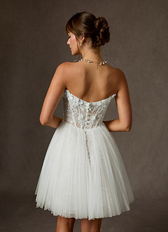 Azazie Sorel Wedding Dresses Diamond White Ball-Gown Off the Shoulder Lace Dress image8