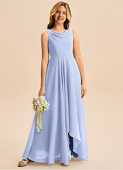 Azazie Mannie Junior Ice A-Line Pleated Chiffon Dress image1