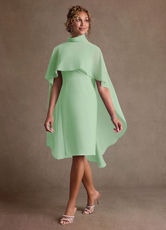 Azazie Irna Suknie dla Matki Panny Młodej Kolumna Szyfon Długość do kolan Sukienka image3