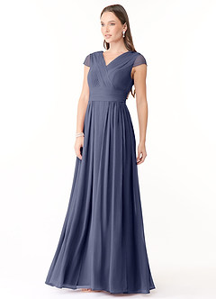 Azazie Organa Bridesmaid Dresses Stormy A-Line Pleated Chiffon Dress image3