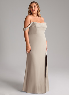 Azazie Saige Bridesmaid Dresses Frost A-Line Off the Shoulder Chiffon Convertible Dress image12