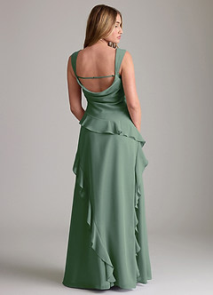 Azazie Sloane Bridesmaid Dresses Eucalyptus A-Line Sweetheart Neckline Chiffon Dress image2