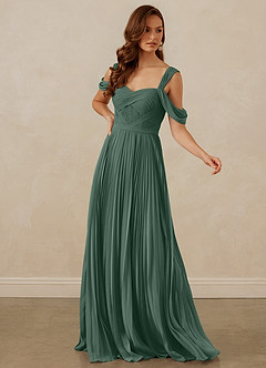 Christian Siriano Bridal for Azazie 1013 Robes de demoiselle d'honneur Robe Trapèze en Mousseline de soie Épaule décolletée Mousse De Mer image7