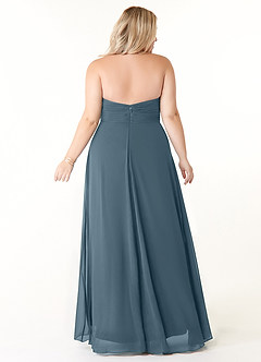 Azazie Tessie Abiti da Damigella Abito A-Line in Chiffon con Scollo a V a Pieghe Crepuscolo image7
