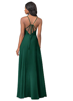 Azazie Everleigh Bridesmaid Dresses Emerald A-Line Sweetheart Pleated Chiffon Dress image3