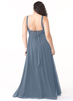 Azazie Aziza Bridesmaid Dresses Twilight A-Line V-Neck Pleated Chiffon Dress image8