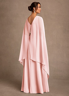 Azazie Liddie Mother of the Bride Dresses Blushing Pink A-Line Pleated Chiffon Dress image3