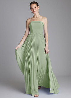 Azazie Mariana Bridesmaid Dresses Dusty Sage A-Line Strapless Chiffon Dress image5