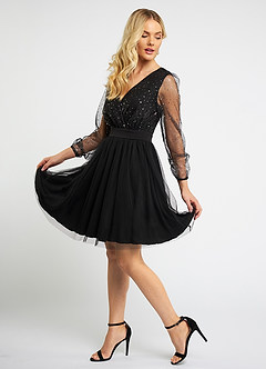 Glennallen Black Sparkly Mini Dress image3